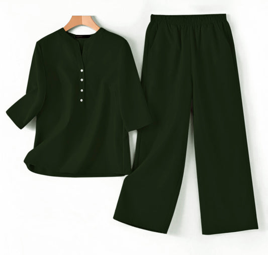 Fresh & Fabulous: Trendy Green Women's Co-ord Set