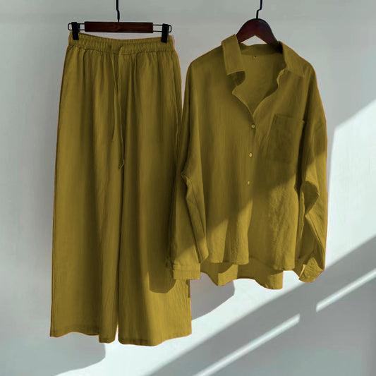 Mustard Yellow Two-Piece Outfit for Women