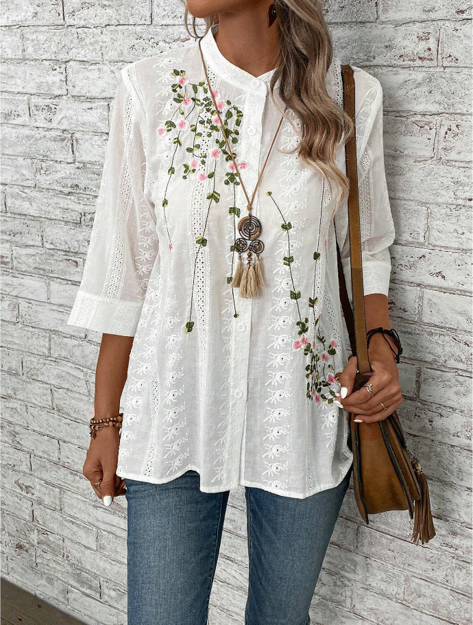 Simplicity Meets Style in Our White Embroidery Tunic