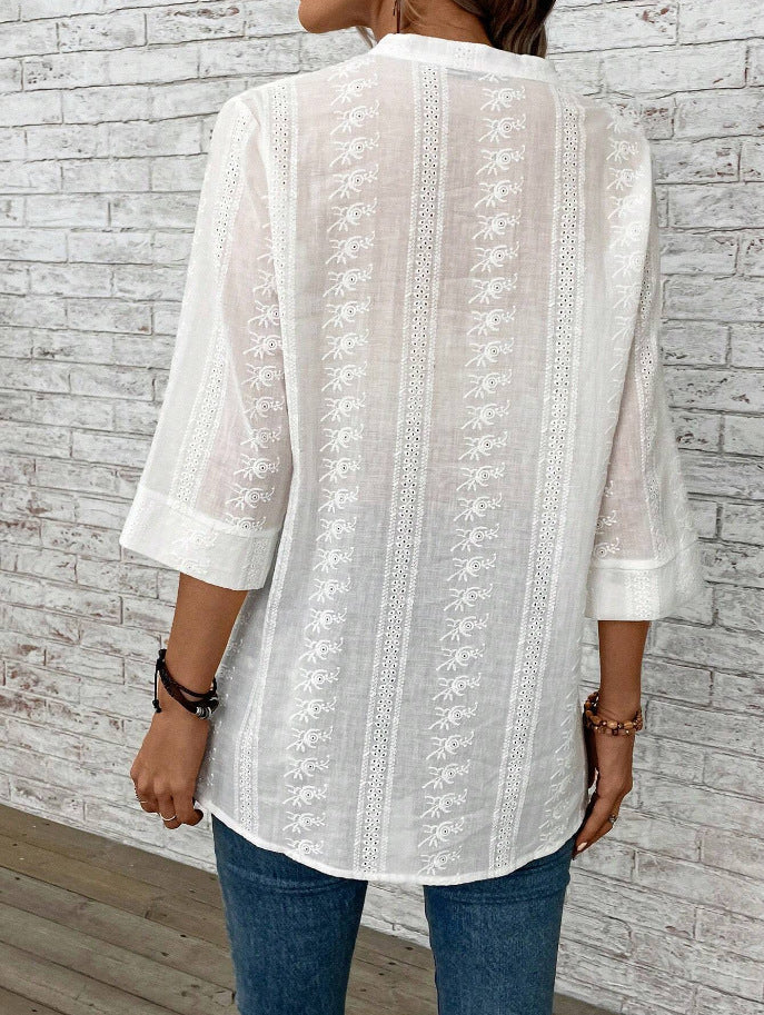 Simplicity Meets Style in Our White Embroidery Tunic