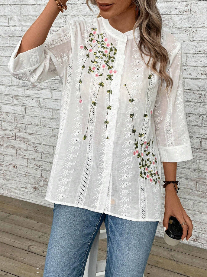 Simplicity Meets Style in Our White Embroidery Tunic