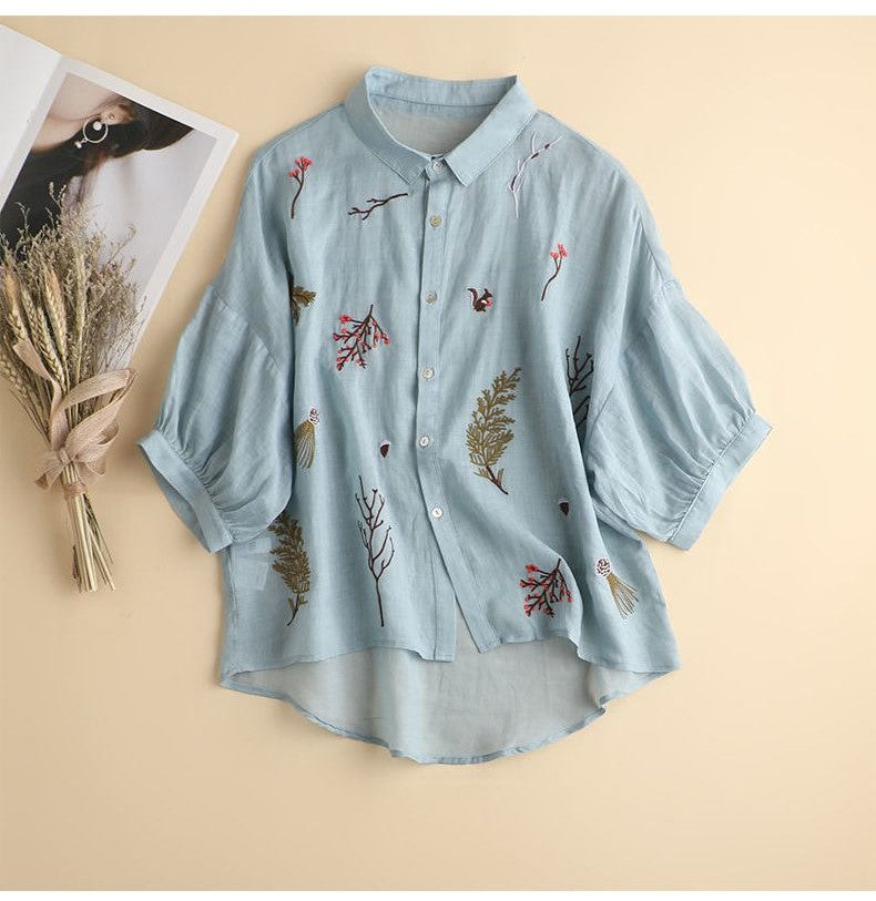 Feel Fresh and Fabulous in the Sky Blue Embroidered Tunic