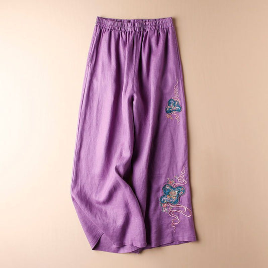 Make a Statement with Rich Purple Embroidered Palazzo Trousers