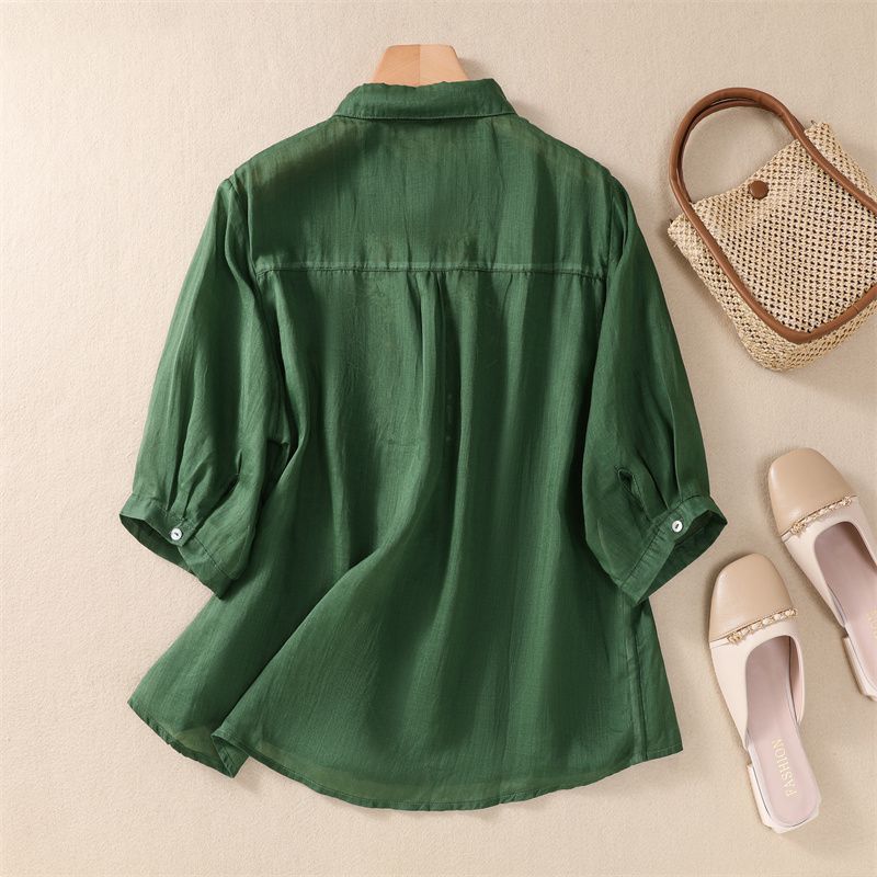 Trendy Green long top-tunics with embroidery work for women