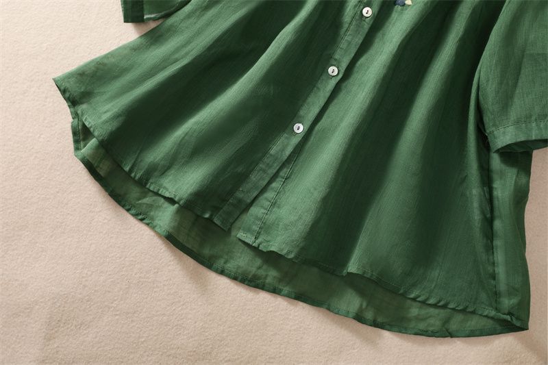 Trendy Green long top-tunics with embroidery work for women