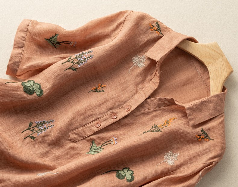 Radiant in Peach: A Tunic with Unique Embroidery Charm