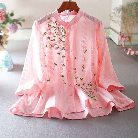 Radiate Elegance with Our Peach Embroidery Tunic for Women